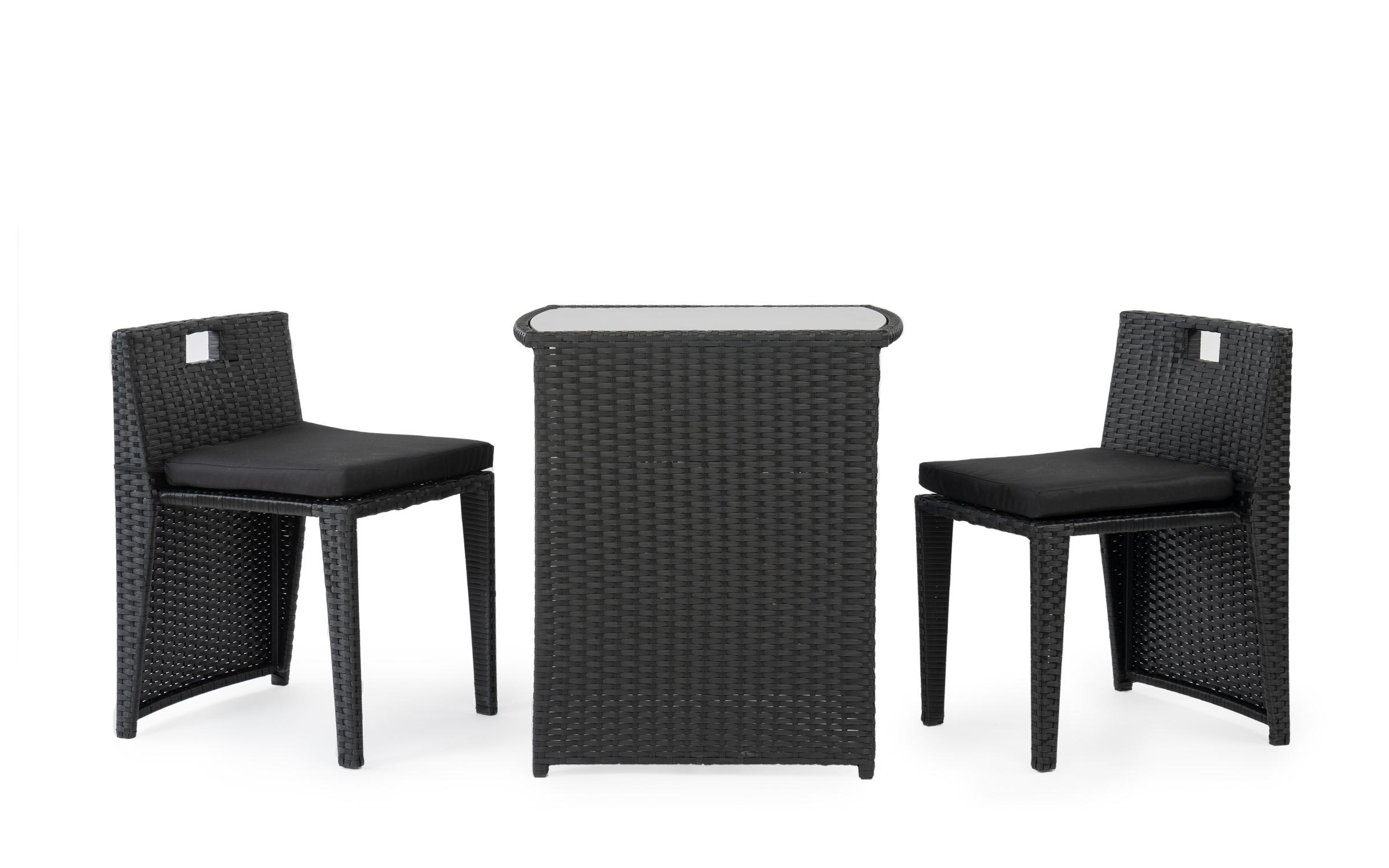 Asztal + szék készlet Gia, fekete  2