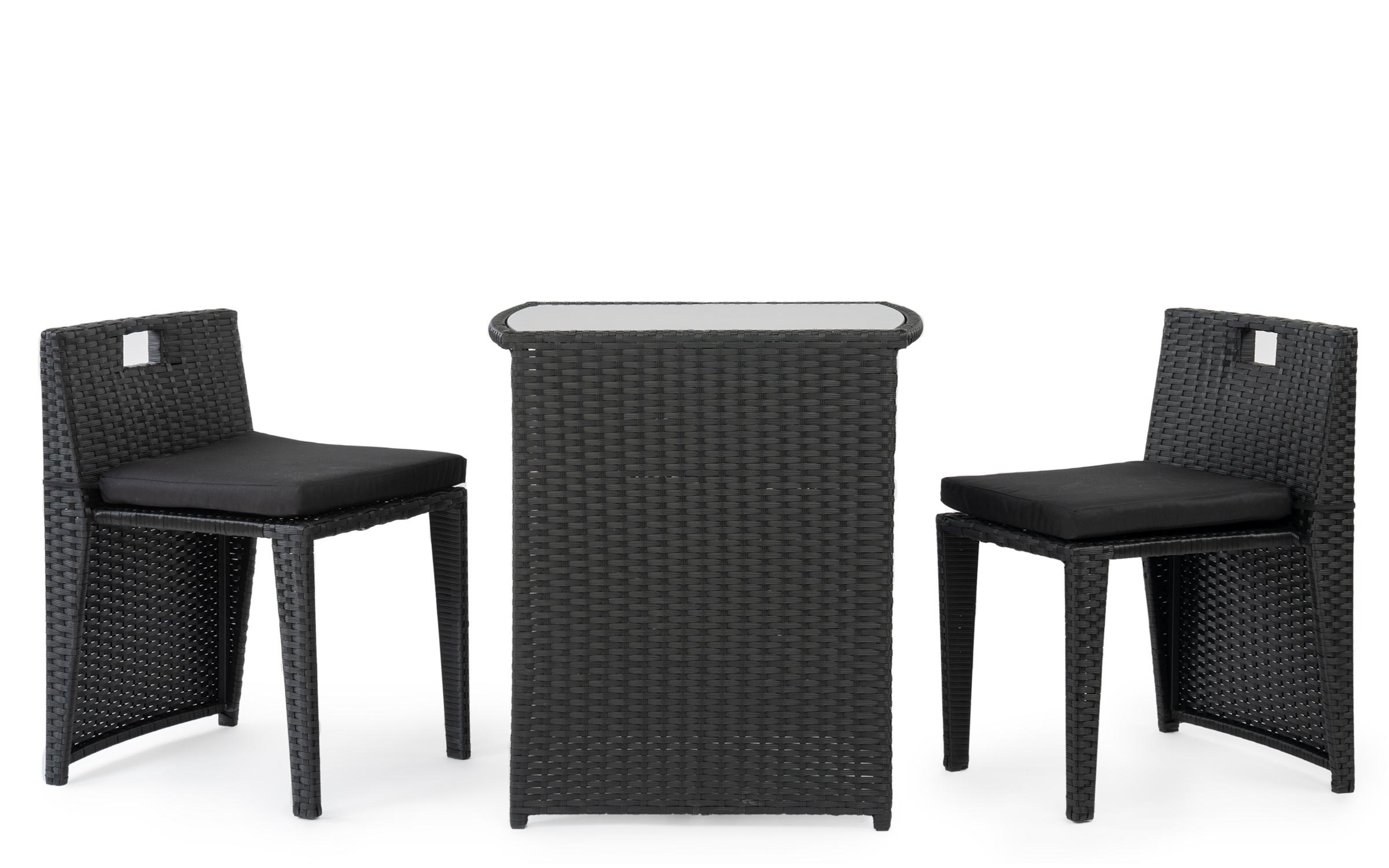 Asztal + szék készlet Gia, fekete  3