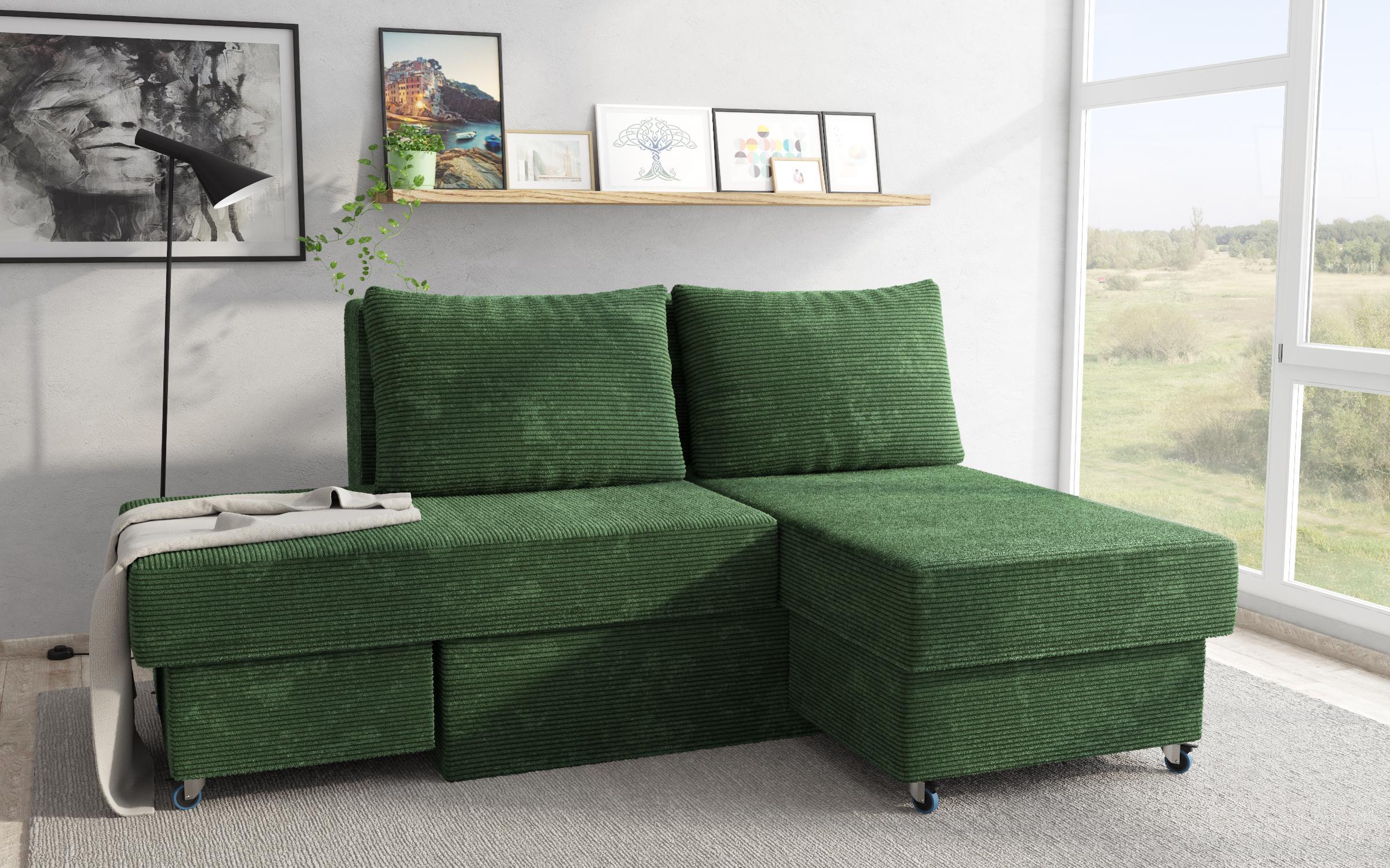 Kihúzható kanapé Boni, zöld  2