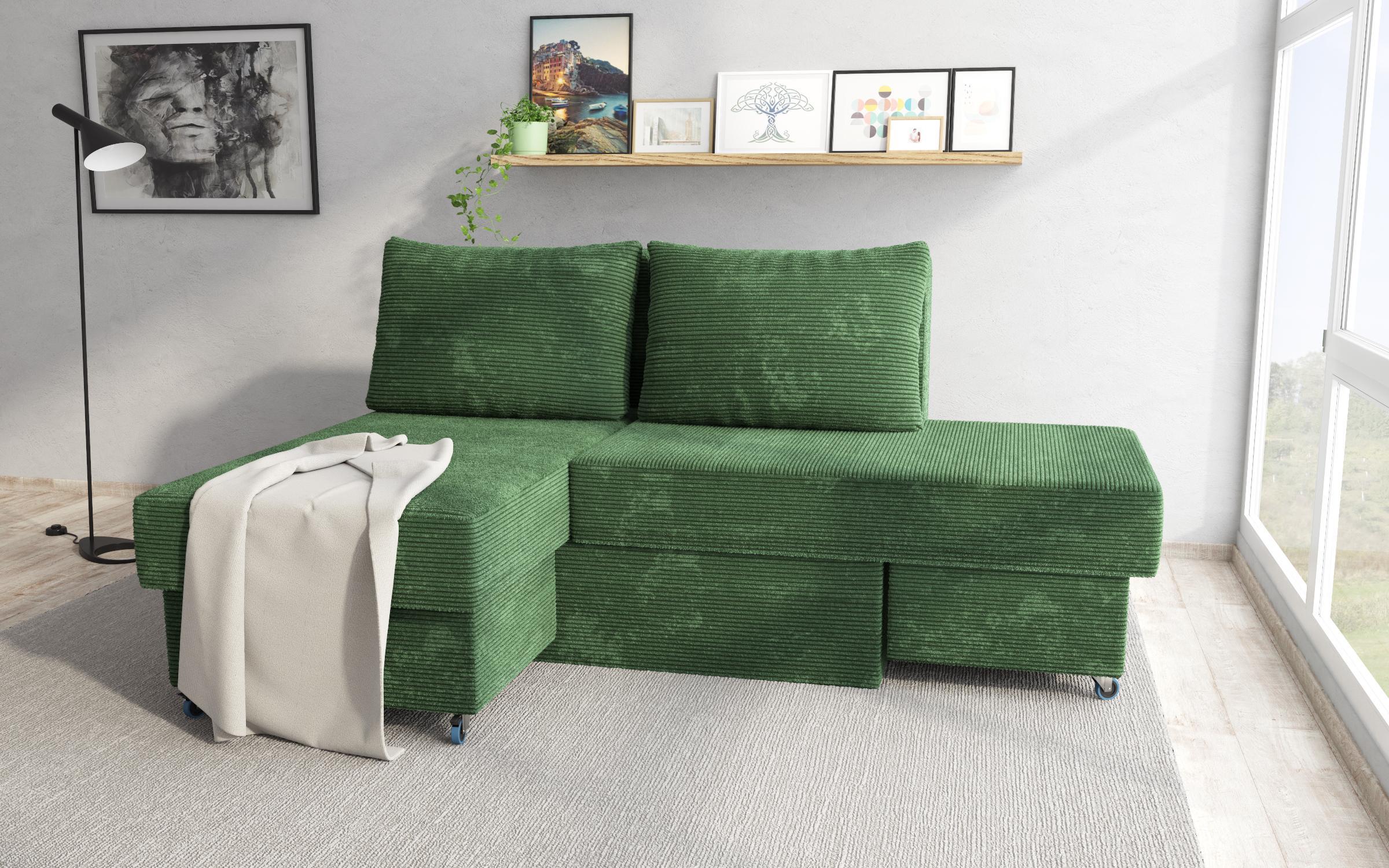 Kihúzható kanapé Boni, zöld  1