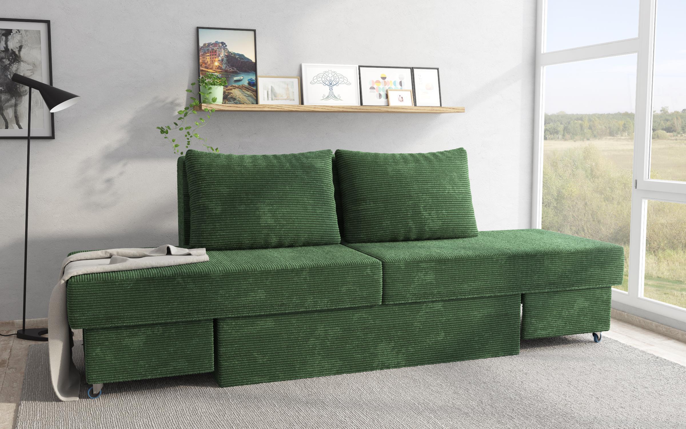 Kihúzható kanapé Boni, zöld  4