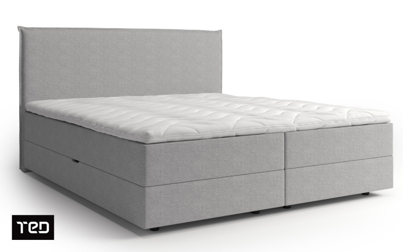 Franciaágy  Modera Boxspring, világosszürke  5