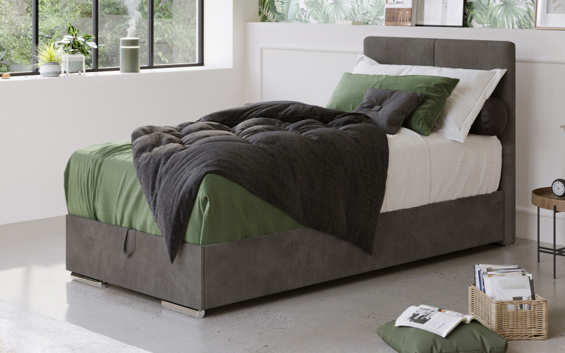 Vindi Boxspring franciaágy + felső matrac 90/200, szürke  1